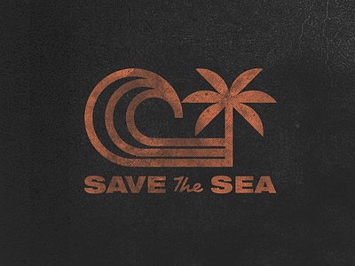 Save The Sea branding logo designer logomark palm tree save the sea tree wave logo waves