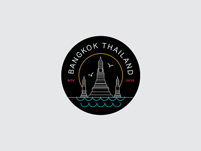Bangkok Travel Badge badge badgedesign bangkok design thailand travel