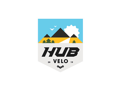Hub Velo – Cycling Badge badgedesign branding cycling logo logo designer minimalist logo