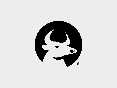 Bull Logomark V2 bull bull horns bull logo clean design logo designer logomark negativespace vector