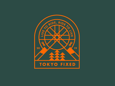 Tokyo Fixed Badge Design badge design branding cycle cycling fixed bike fixed gear logo logomark tokyo fixed typography
