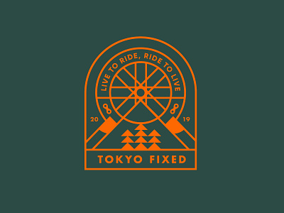Tokyo Fixed Badge Design badge design branding cycle cycling fixed bike fixed gear logo logomark tokyo fixed typography