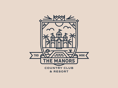 Manors - Palm Springs badge badgedesign badges club logo country club identity design lines palm springs