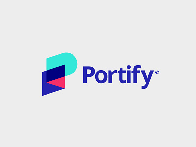 Portify Logo V3 brand clean colour finance finance app fold identity money p logo portfiy wallet