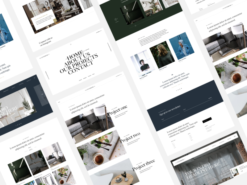 The Interior Co. Template Design V2 Preview figma minimalist responsive design template typography ui uidesign webdesign