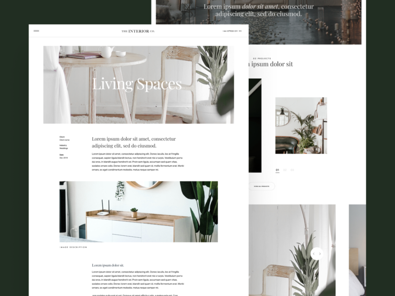 The Interior Co. Template Design V3 agency branding figma interiordesign interiors minimalist design modern simple template typography ui