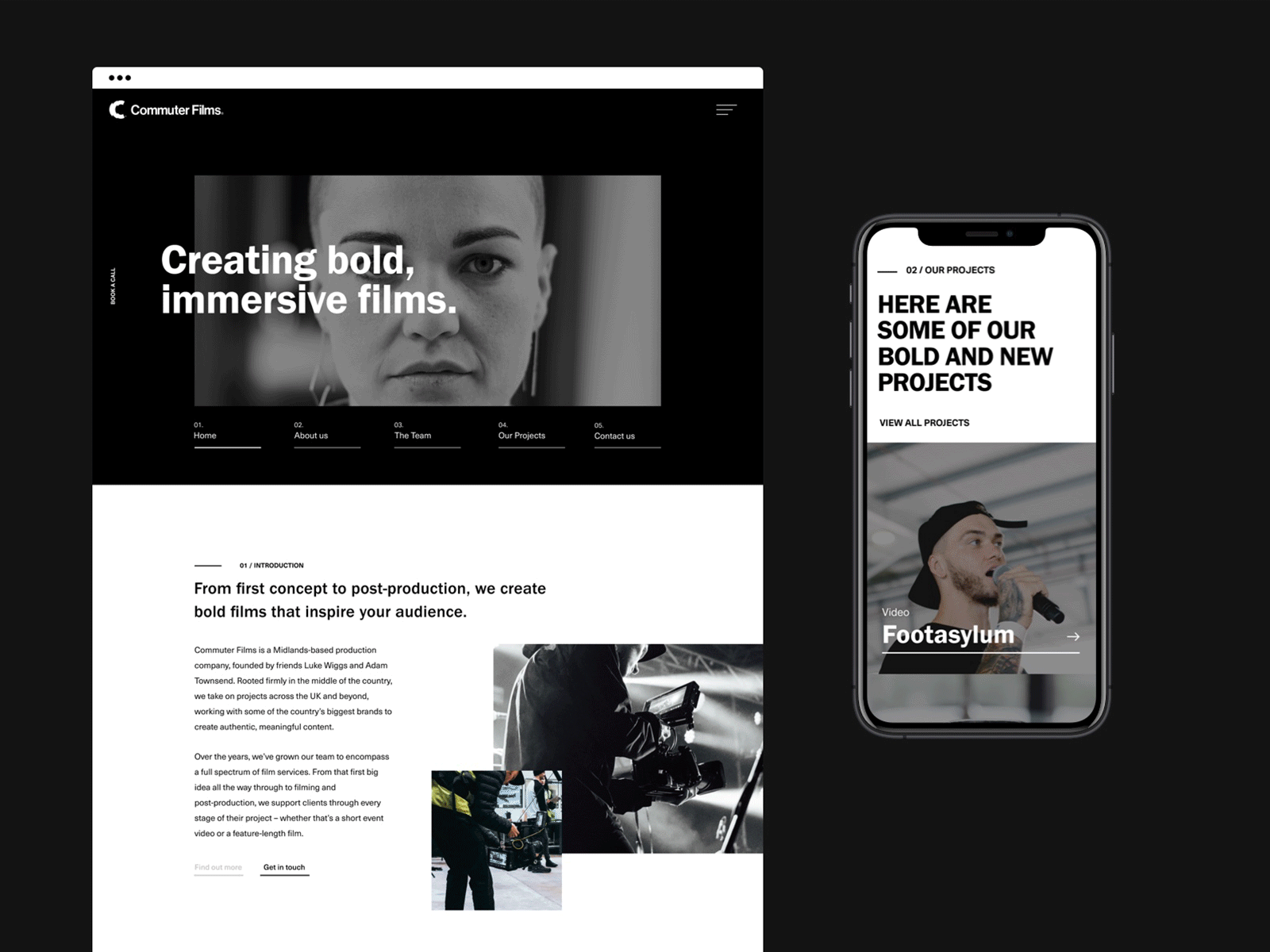 Commuter Films - Website 2020 aerial photography braning clean film film production grid minimal photography typography web design webdesign webflow website