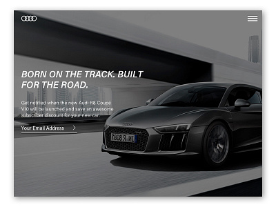 Audi R8 Subscribe - UI Challenge #22 audi automotive car daily ui r8 subscribe ui challenge ui design