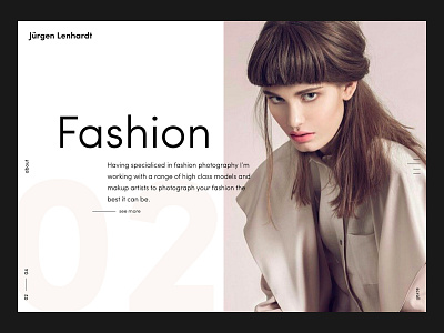 Photography portfolio homepage exploration editorial fashion layout minimal typography webdesign