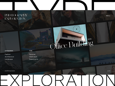 Photography Portfolio — Type & Home Exploration art direction clean concept editorial grid homepage image slider images layout layout exploration photographer photography portfolio type typography uidesign webdesign website