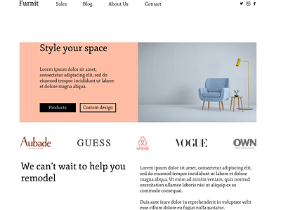 Furnit - Landing Page Redesign design typography ui ux