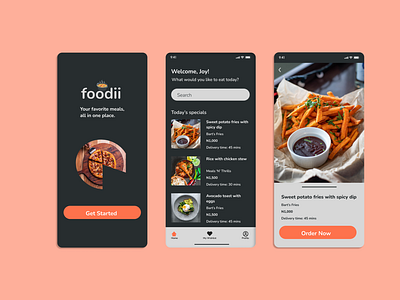 foodii Food Delivery App Design app branding design ui ux