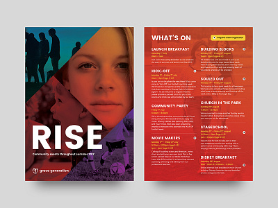 Rise Flyer a5 brochure church community flyer graphic design northern ireland print whats on