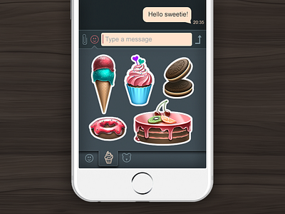 "My lovely bakery" - stickers for mobile messenger art color design digital drawing graphic icon interface ui ux