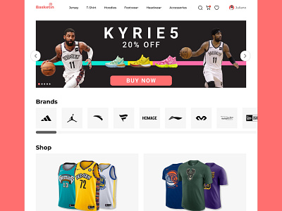 Basketin - Basketball E Commerce Website🏀 ( My UI Exploration ) basketball e commerce ui uiux ux web website