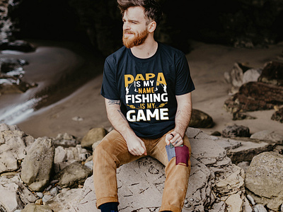 papa fishing t-shirt design