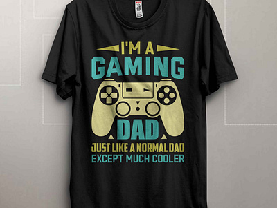 Gaming dad t-shirt design adobe illustrator appereal dad dad gamer design gamer dad gaming dad gaming lover graphic design lover papa t shirt t shirt design t shirt vector vector