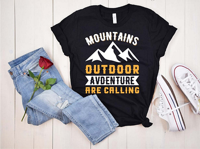 Mountains outdoor adventure are calling t shirt design mountains are calling t shirt