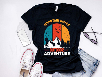 Mountain hiking t shirt design