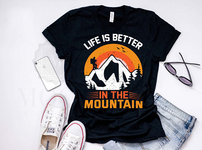 Life is better in the mountain t shirt design mountains are calling t shirt ui