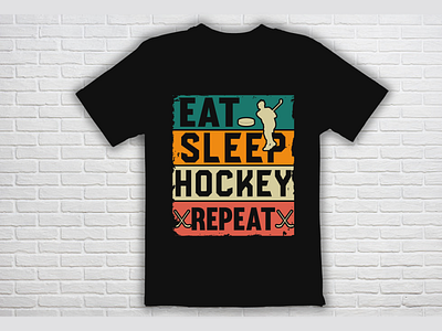 Hockey t shirt design EAT SLEEP HOCKEY RETEAT design emblem graphic design hockey man hockey player hockey t shirt player soccer t shirt t shirt design t shirt design vector