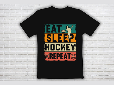 Hockey t shirt design  EAT SLEEP HOCKEY RETEAT