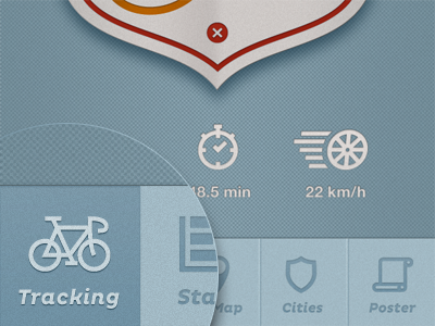 App Redesign II android app application badges bike elements gui ios pictogram ui vintage