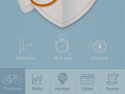 App Redesign III android app application bicycle bike clock detail globe gui icon illustration ios map pictogram route statistics ui