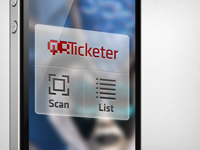 Menu for QRticketer android app application blue green ios menu qr transparent ui