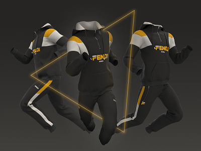 Tracksuit Concept Modeling 3d clothing 3d design 3d fashion 3ds max clo 3d digital fashion fendi marvelous designer mens sportwear sport clothes sport design sport tracksuit virtual fashion