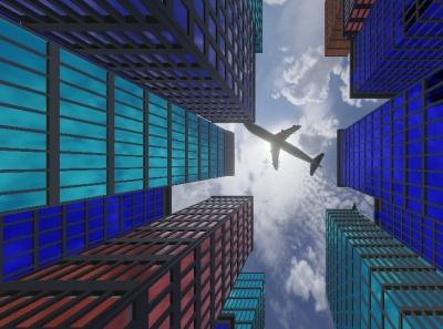 High Rise 3d 3d background 3d graphics 3d wallpaper airplane background building buildings city design graphic design graphics sky transport