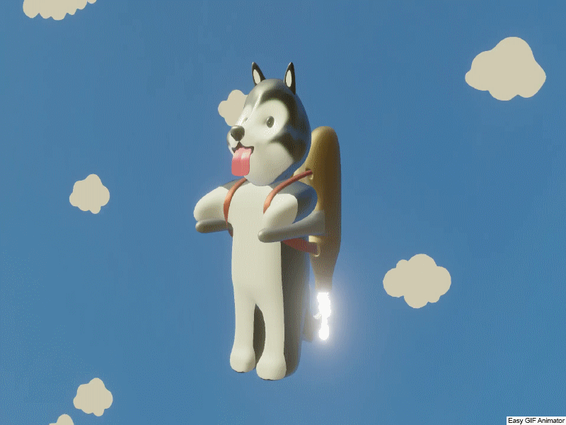 Husky is going into space 3d 3d graphics design funny graphic design graphics husky rocket sky space