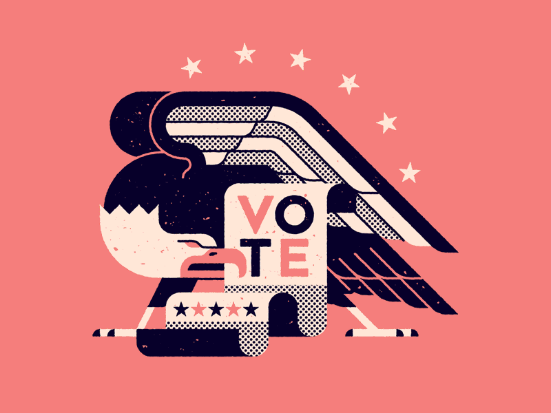 Weekly Design Challenge - Vote 2020 ballot eagle election illustration pokemon postage stamp united states vote