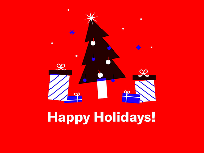 Happy Holidays Animation 2d animation bauhaus christmas gift gifts holidays presents snow tree
