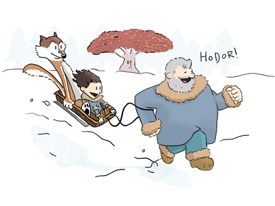 Game of Thrones Meets Calvin and Hobbes calvin and hobbes comics game of thrones got hodor illustration