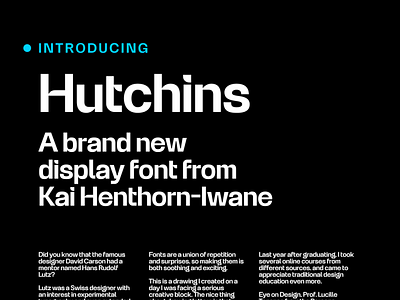 Hutchins design font fonts graphic design illustration logo typeface typefaces typography