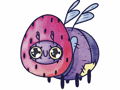 Strawberry Bug Sticker