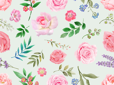 Beautiful seamless pattern floral design beautiful