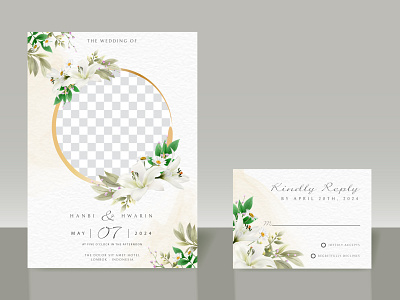 Greenery floral wedding invitation card decorative