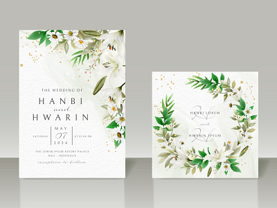 Greenery floral wedding invitation card decorative