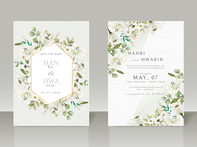 Greenery floral wedding invitation card decorative