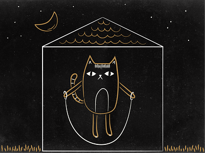 Jumprope Cat cat covid jumprope moon nighttime saudade stars