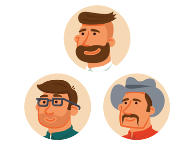 Survey Characters characters illustration southerner survey urbanite