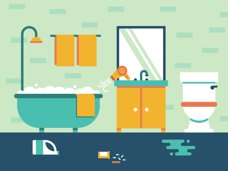 Dangerous Bathroom by Eric Pavik for Siege Media on Dribbble