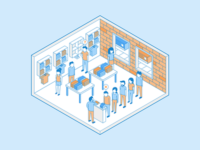 Retail Store clothes illustration infographic isometric people retail shopping store