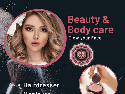 BEAUTY AND BODY CARE baneer beauty branding design flayer illustration makeup saloon typography