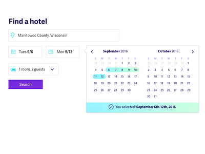 Daily UI 027 | Dropdown 027 calendar dailyui dailyui27 dropdown hotel search