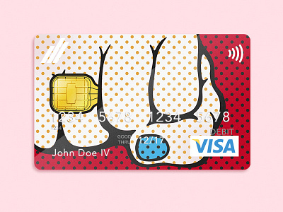 Pop–art Credit Card baca bank card chip creative credit debit gold pop art slovak student