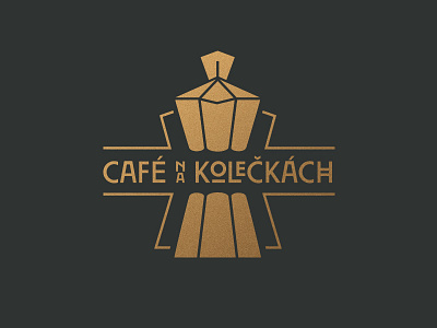 Cafe Na Koleckach art deco art nouveau caffe coffee espresso gold jan baca logo moka pot secession