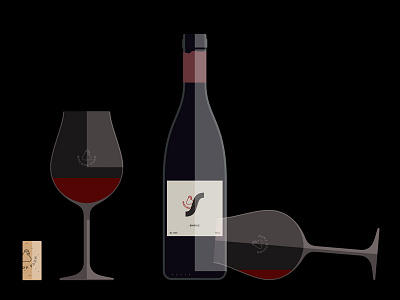 Flat Wine Branding Mockup 2